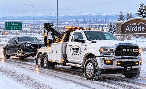 A improvise wrecker truck of Trigger Towing